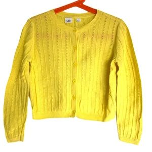 GAP Girls Yellow Fine Kit Sweater Cardigan. 6-7